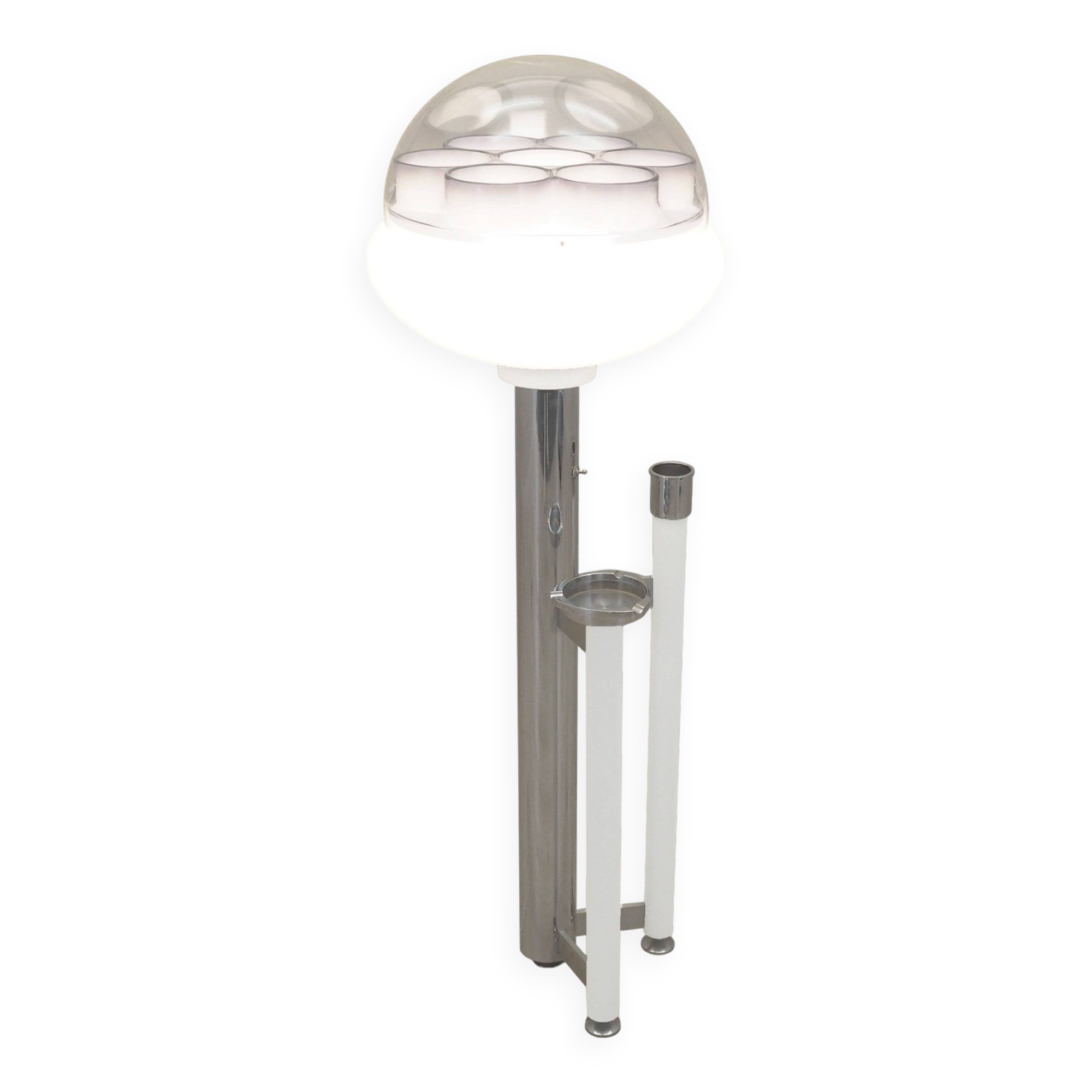 Floor lamp with ashtray, Space Age design, 1960s, production: Italy