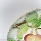Set of 4 plates KG St Clément barbotine fruit (cherry, mirabelle, grape, pear), late 19th-early 20th century.