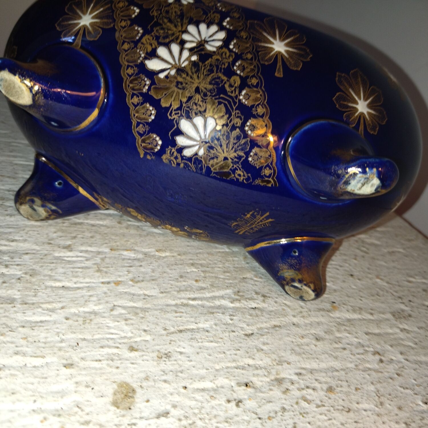 Planter earthenware vase art-nouveau enamels of Lunéville