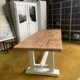 Raw wood table top.