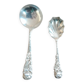 Set of 2 Hildesheimer Rose Silver Spoons