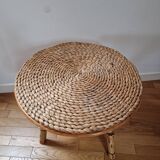Rattan and rope coffee table