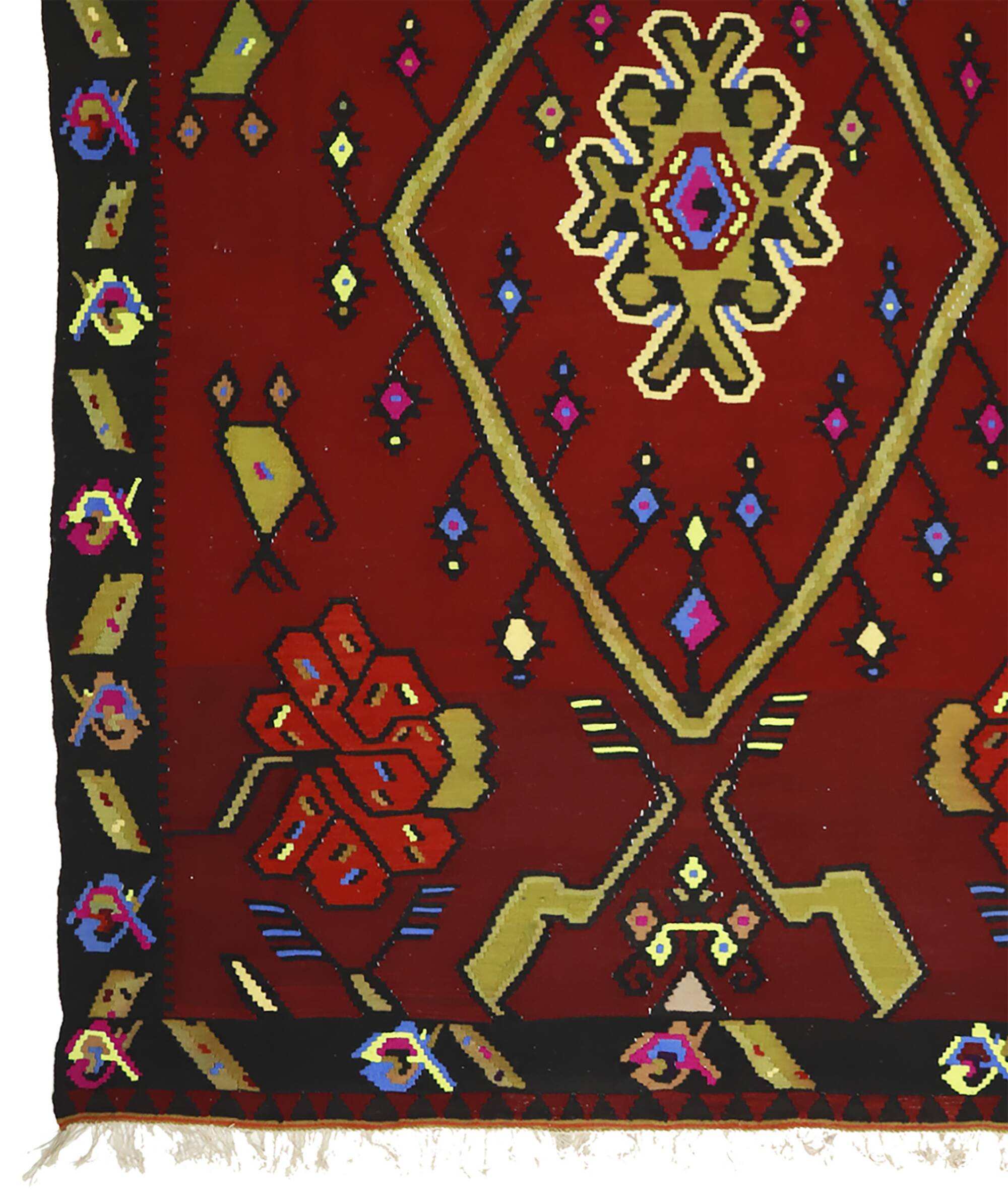 Grand Kilim Turkish Anatolia 218x285 cm Red Vintage Handwoven