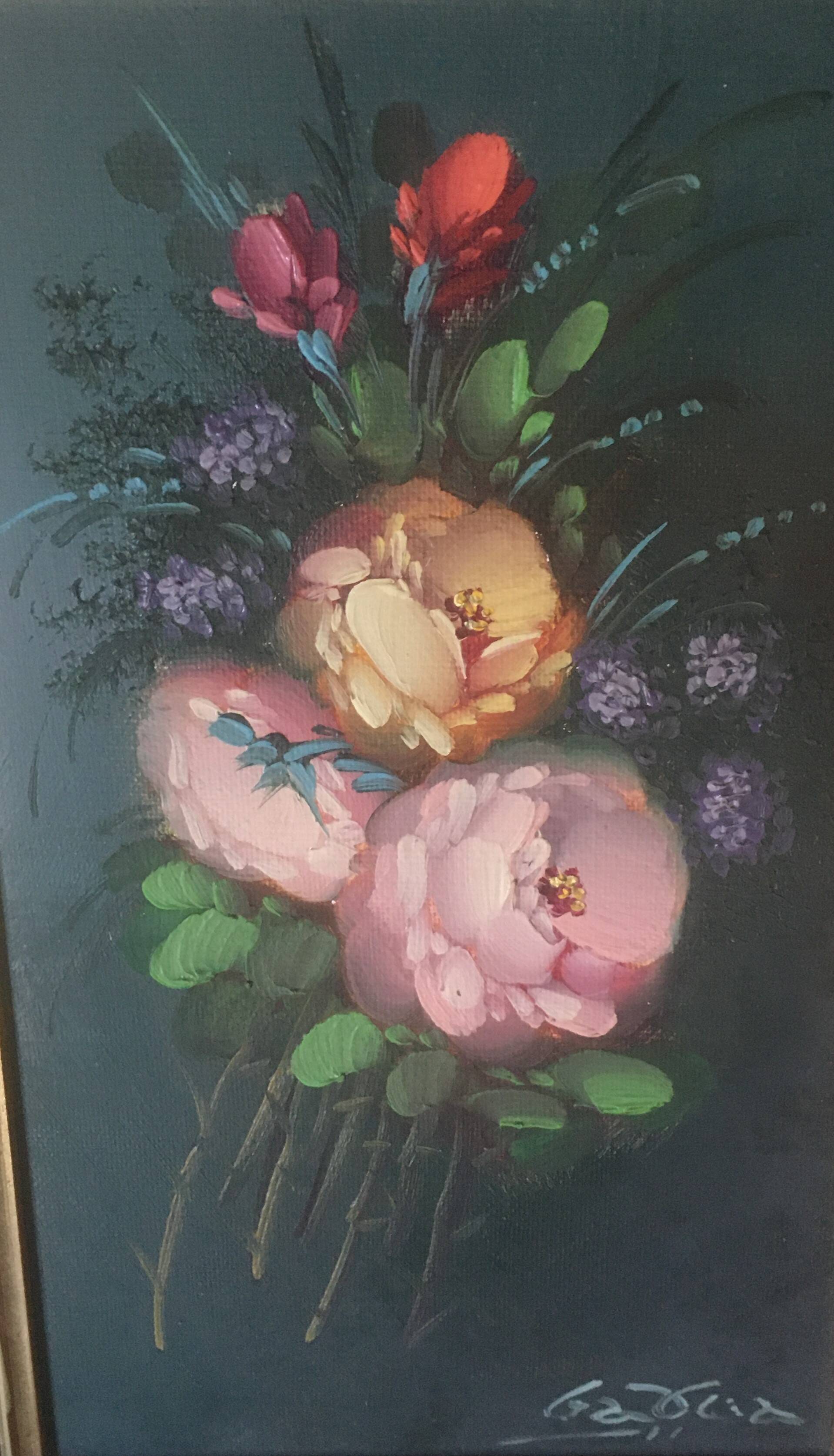 Oil painting bouquet of flowers