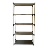 Hollis Jones plexiglass, brass & smoked glass bookcase, 1970 design