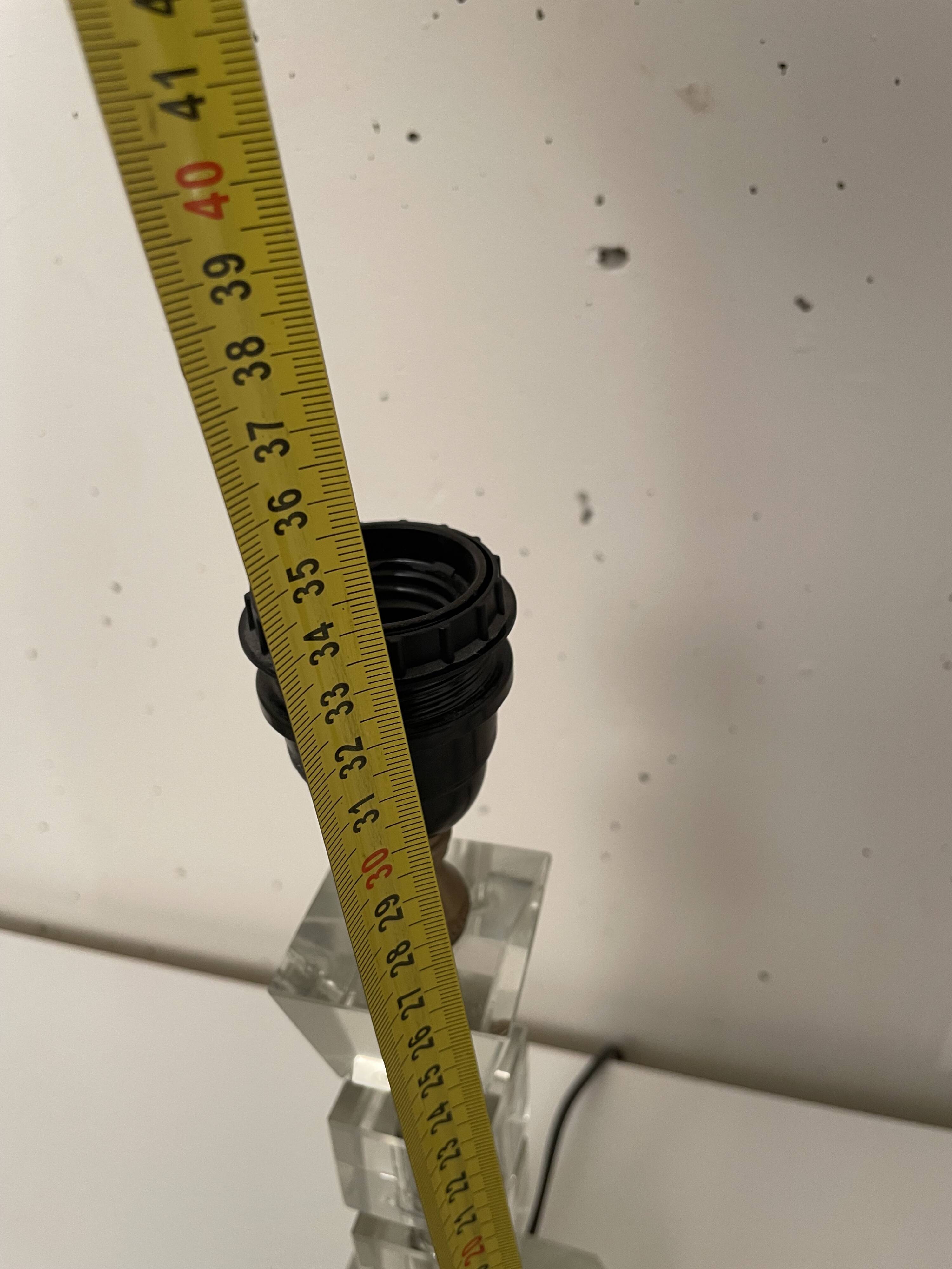 Glass and metal table lamp, Adnet 1970 spirit