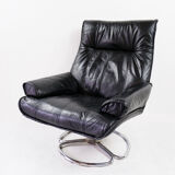 Leather swivel chair, 1970s