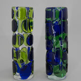 Set of Two Art Glass Vases by Jaroslav Svoboda, circa 1980