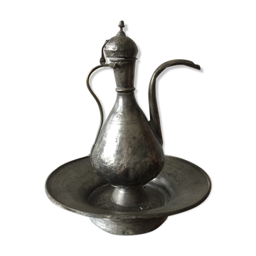 Ottoman turkish copper ewer & basin antique