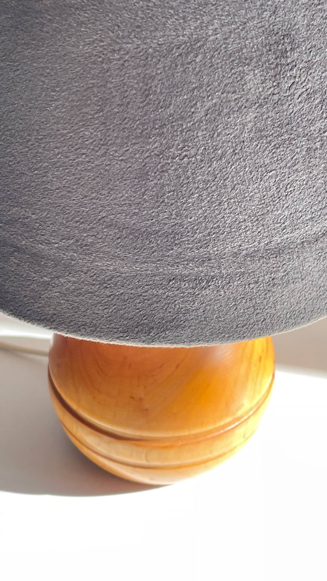 Vintage solid wood and velvet lamp