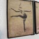 Vintage 1930 triptych mirror barber hairdresser young dancer woman - 19 x