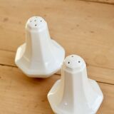 Vintage salt and pepper shakers, English porcelain, Pearl pattern - Johnson Brothers