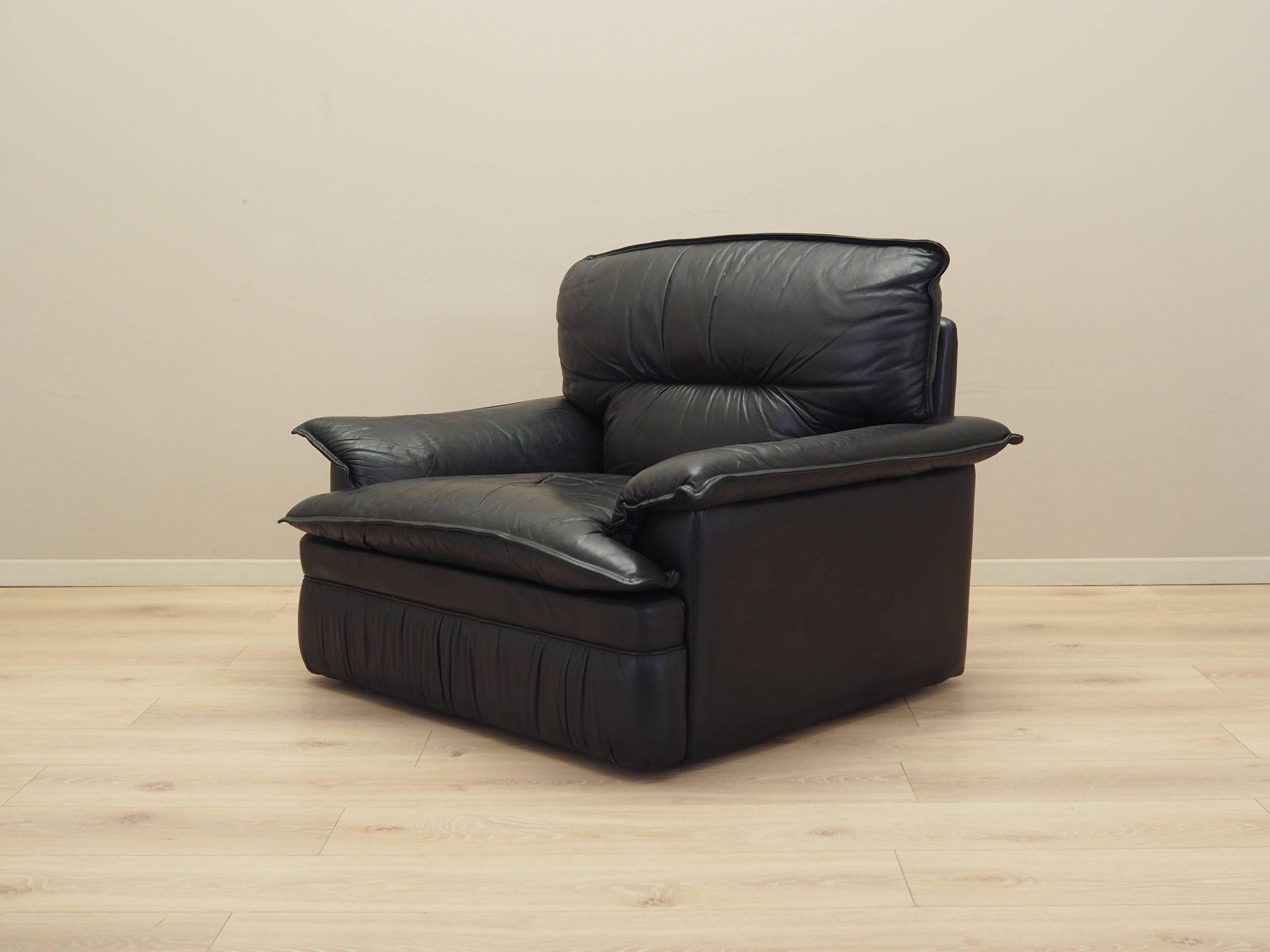 Leather armchair, Italian design, 1960s, production: Italy