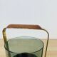 Scandinavian ice bucket in smoked glass and copper, vintage.
