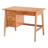 Vintage oak desk. Compass legs with drawers. France, 1950s
