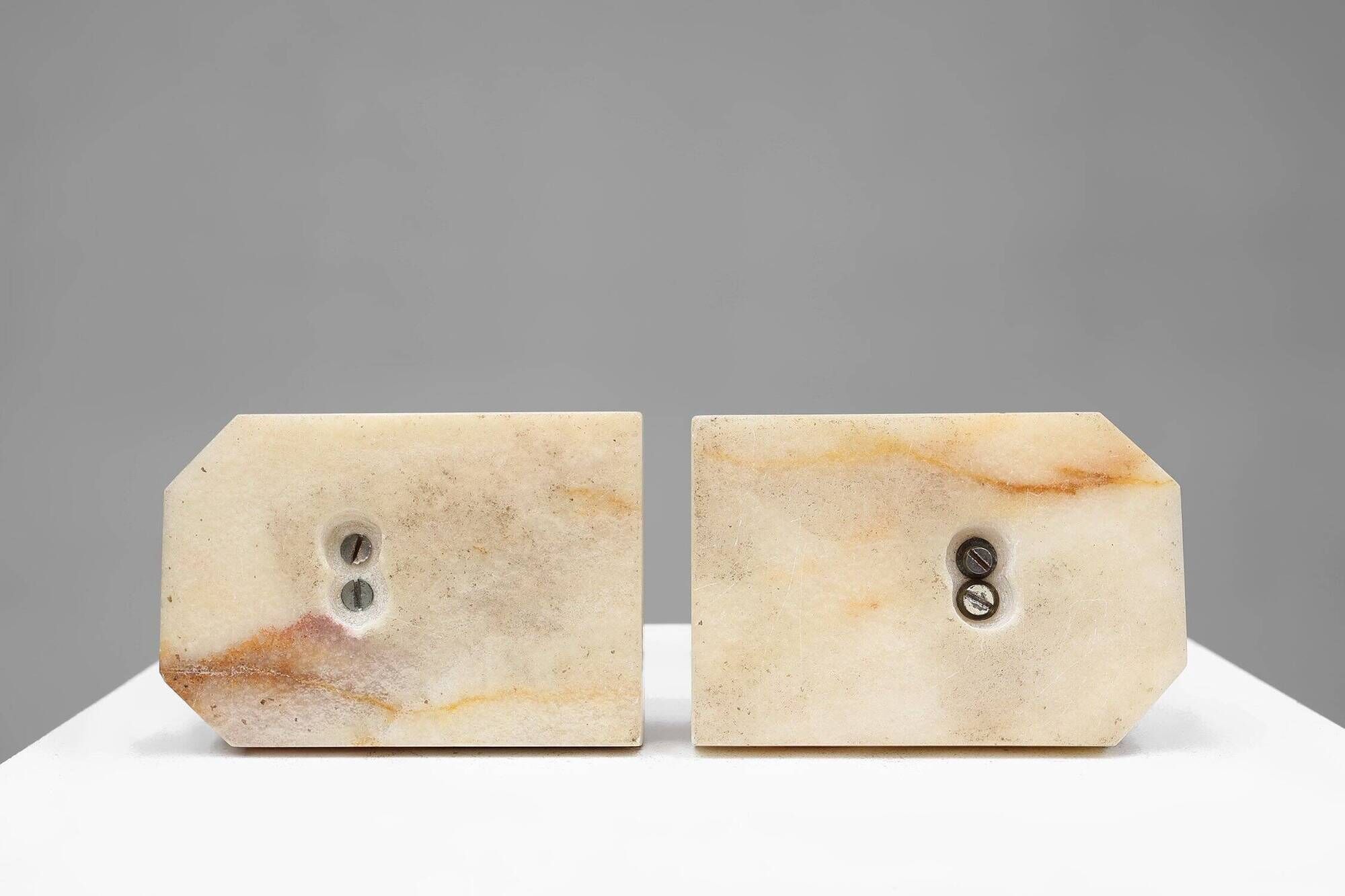 Art Deco Bookends in Copper with Marble Bases, France, 1930s, Set of 2