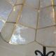 Chandelier suspension mother-of-pearl and brass