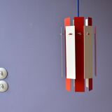 Cocktail Pendant by Henning Rehhof for Fog & Mørup in Red and White, 1970s