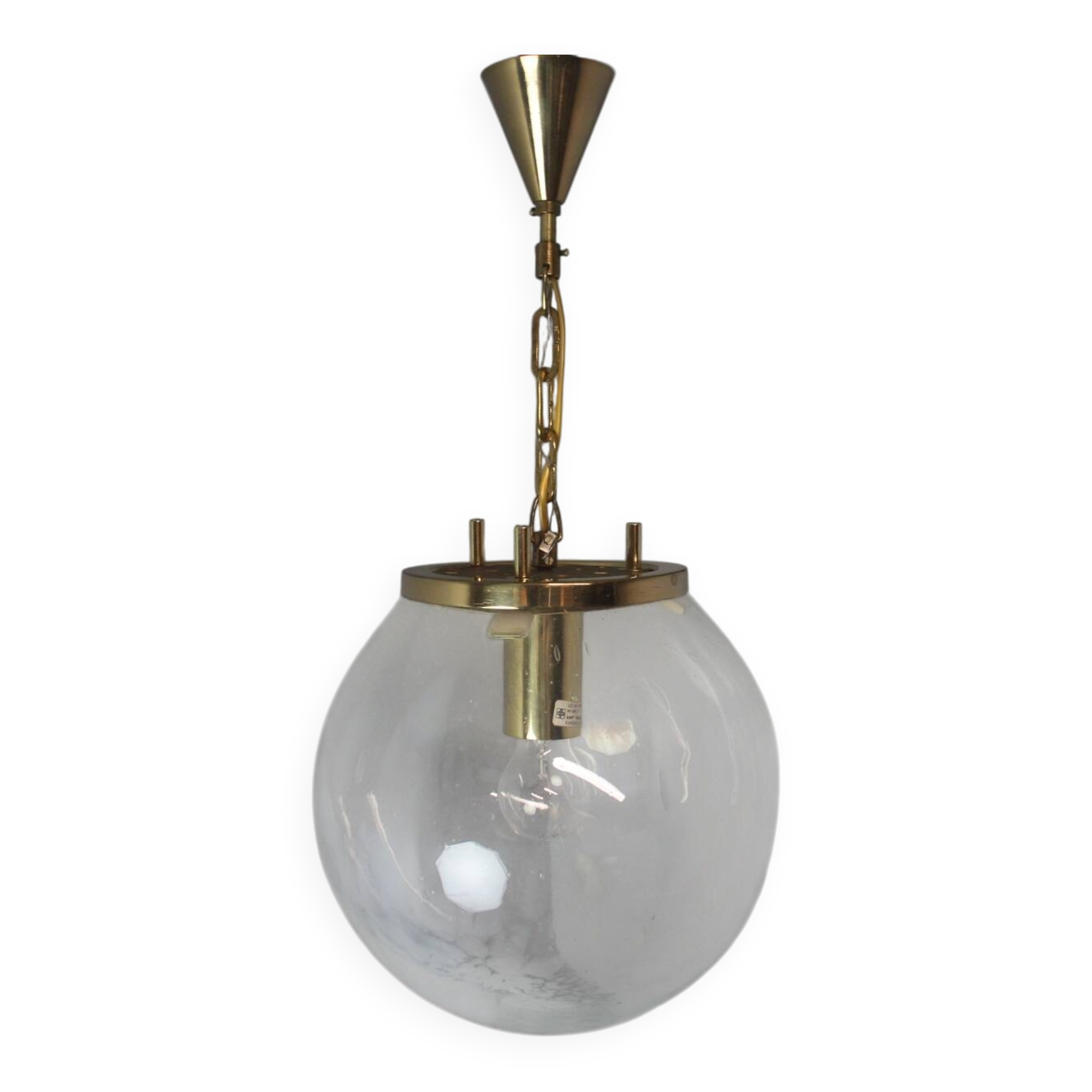 Vintage glass pendant light, Kamenický Šenov, 1970s.