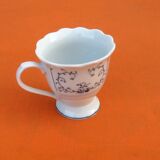 4 Cups / Saucers (shower foot) Coffee Porcelain arabesque décor / flowers