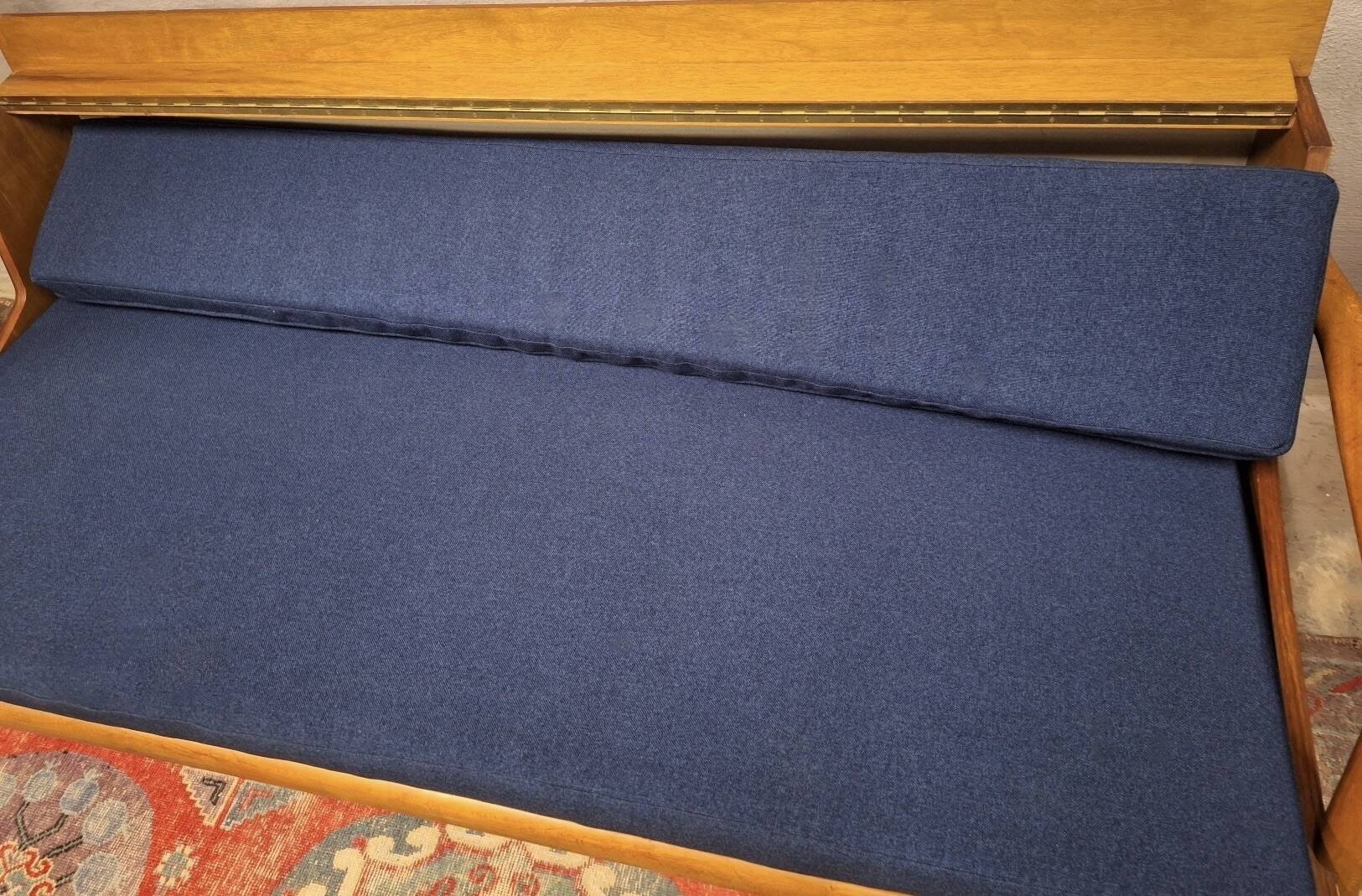 Danish teak convertible daybed sofa with backrest compartment, 1960s