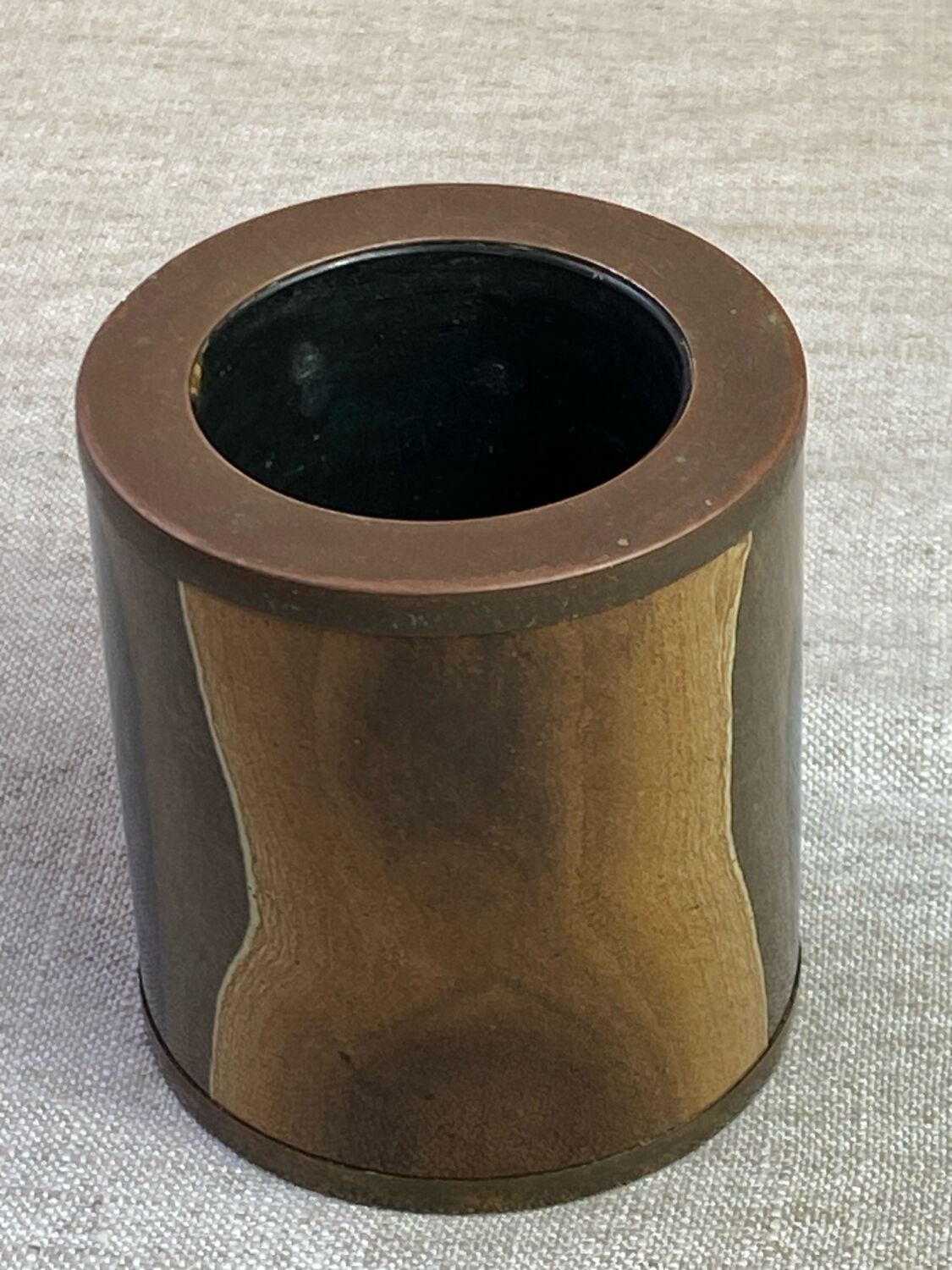 Damascus brass candlestick by Dal Furlo