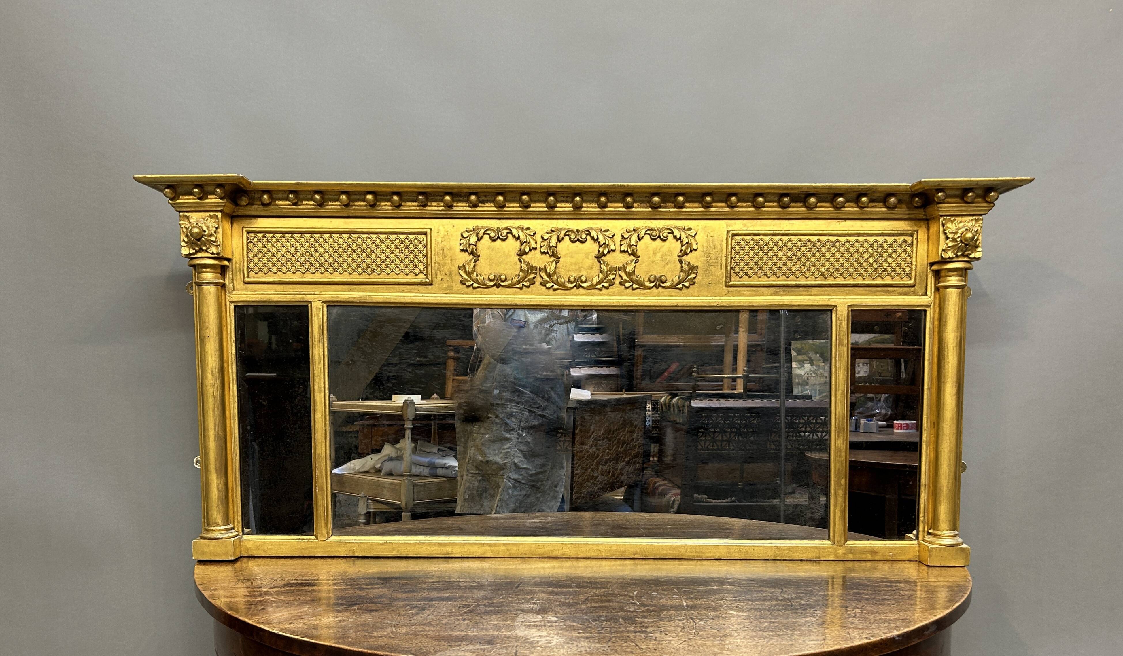 C19th Gilt Overmantle mirror