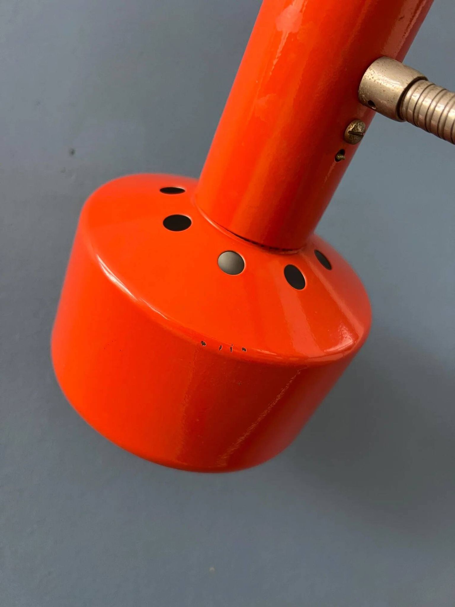Lampe de bureau orange Hustadt Leuchten du milieu du siècle
