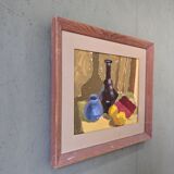 Mid-Century Modern Swedish "Lemons & Pots" Vintage Still Life Oil Painting, 1949