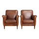 Comfortable set of sheepskin armchairs with and a timeless design
