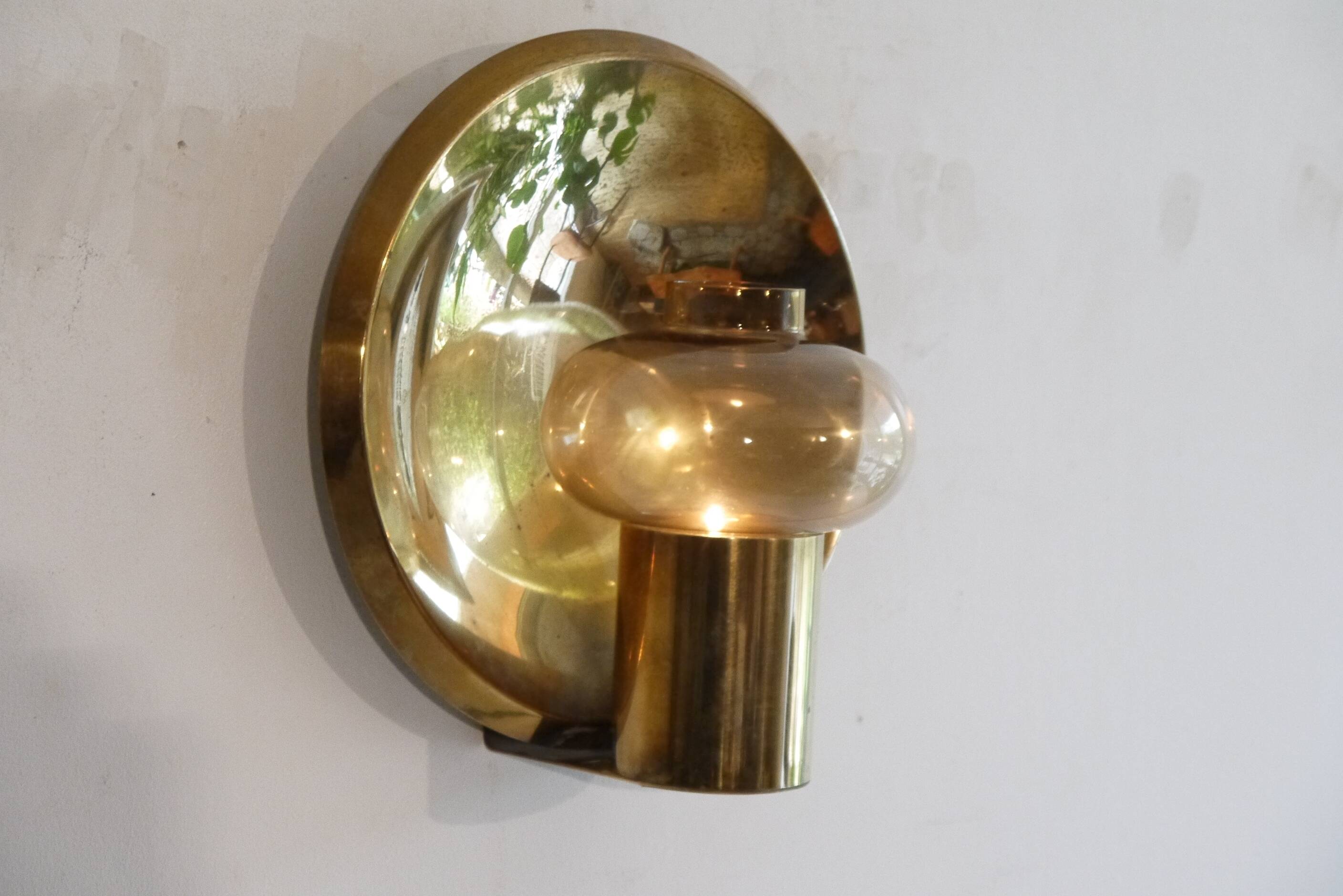 Applique, bougeoir en laiton 1970