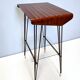 Vintage tv stand/ side table with an ebonized beech top and an iron frame, italy