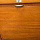 Vintage design low filing cabinet with curtain from the 50s/60s.