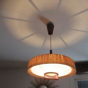 Suspension Temde en sisal et teck vers 1960
