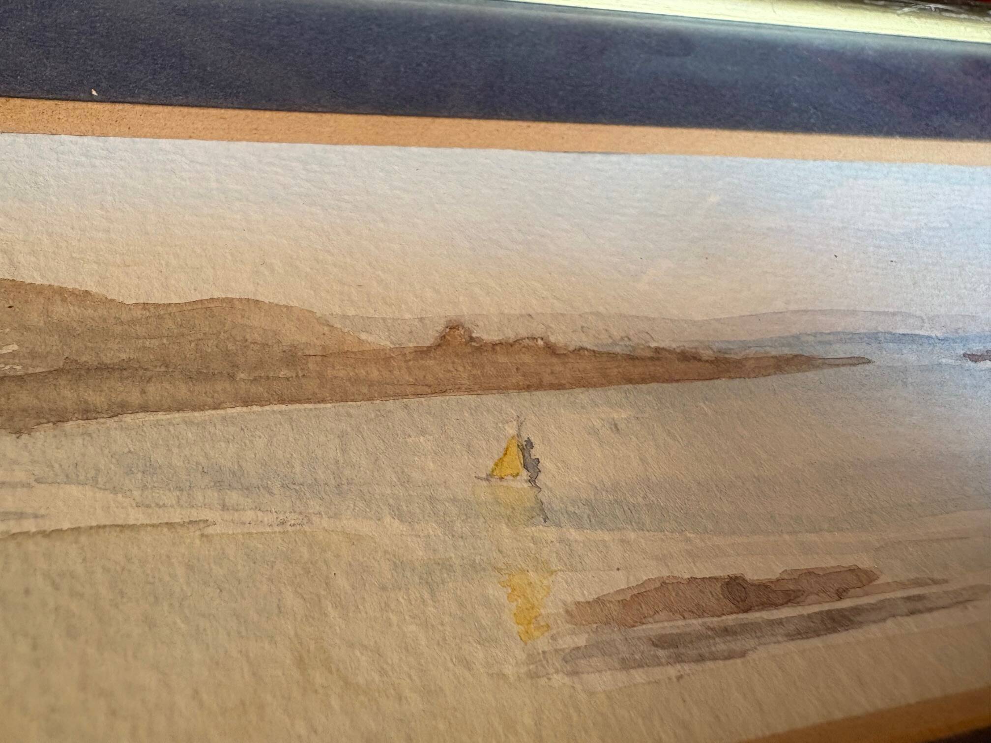 Watercolor signed Janick Laguitton – numbered 10/95 – Seascape