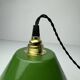 Set of 3 enamelled conical industrial pendants