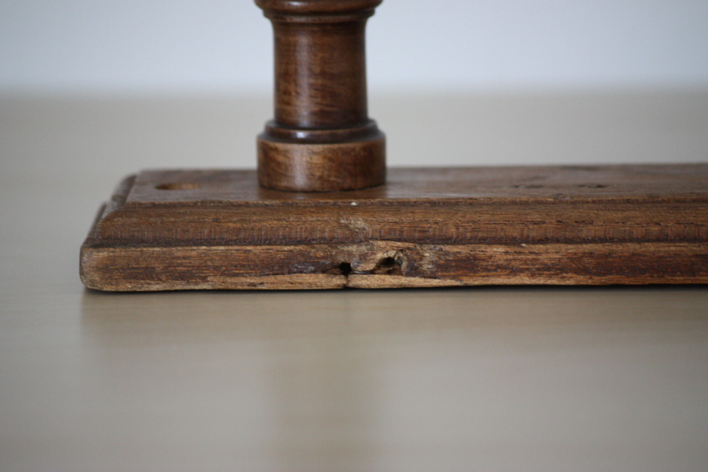 Turned wooden coat holder