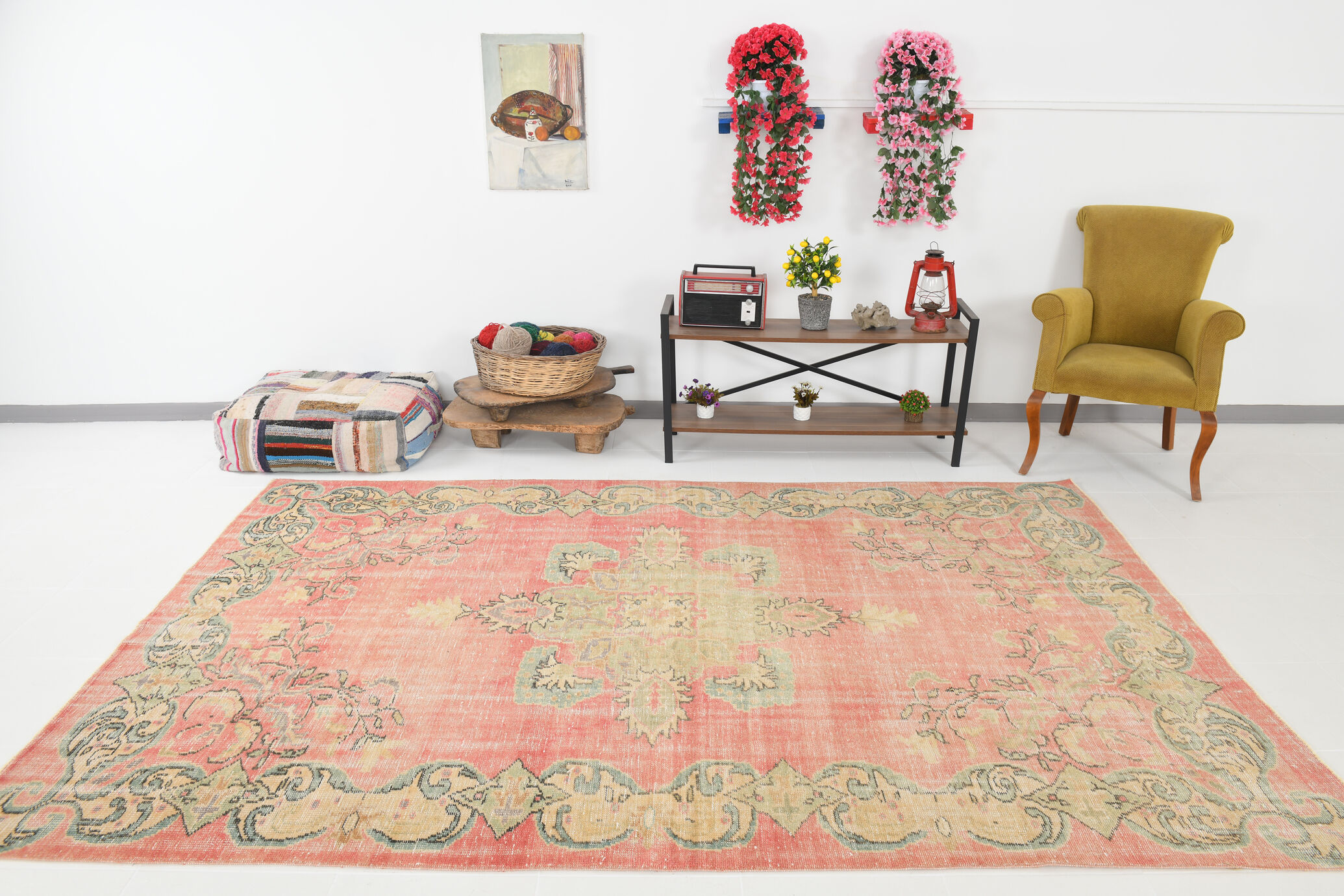 7x10 oriental & madallion vintage rug 207x304cm