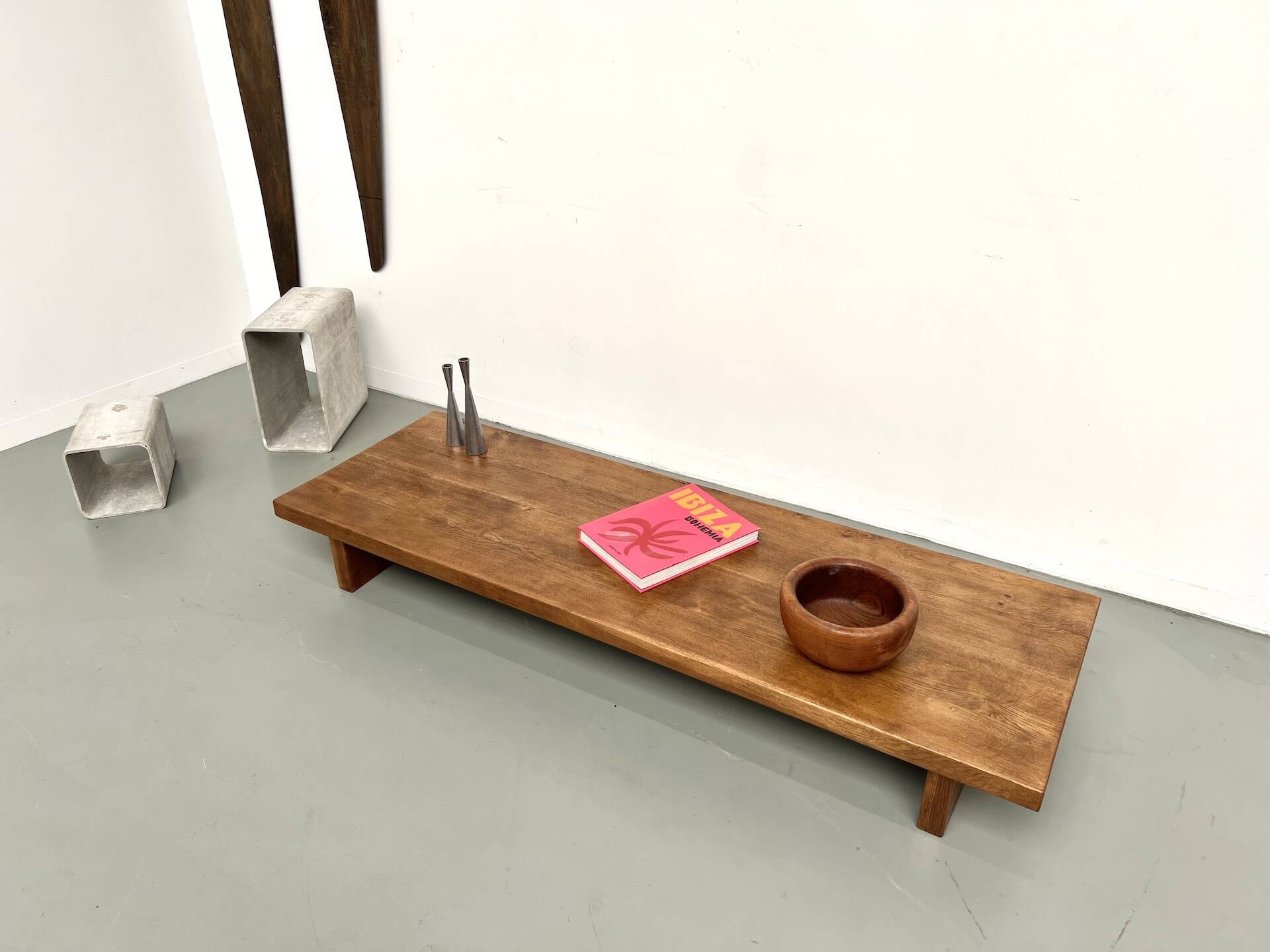 Solid oak coffee table, 1950s