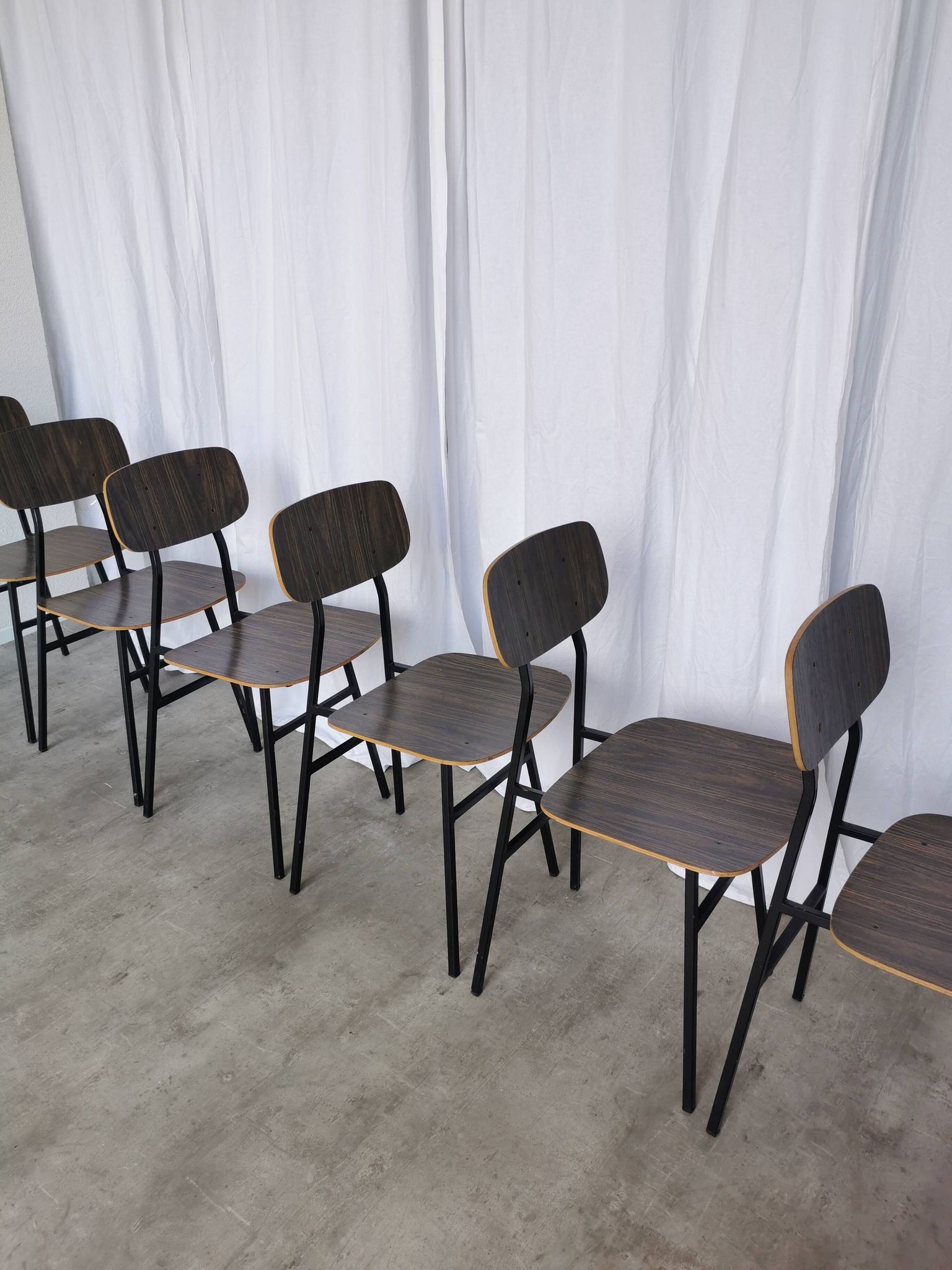 Vintage Industrial School Chairs - STOL Kamnik - 70s Yugoslavia - Set of 6