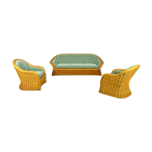 Salon rotin vintage: