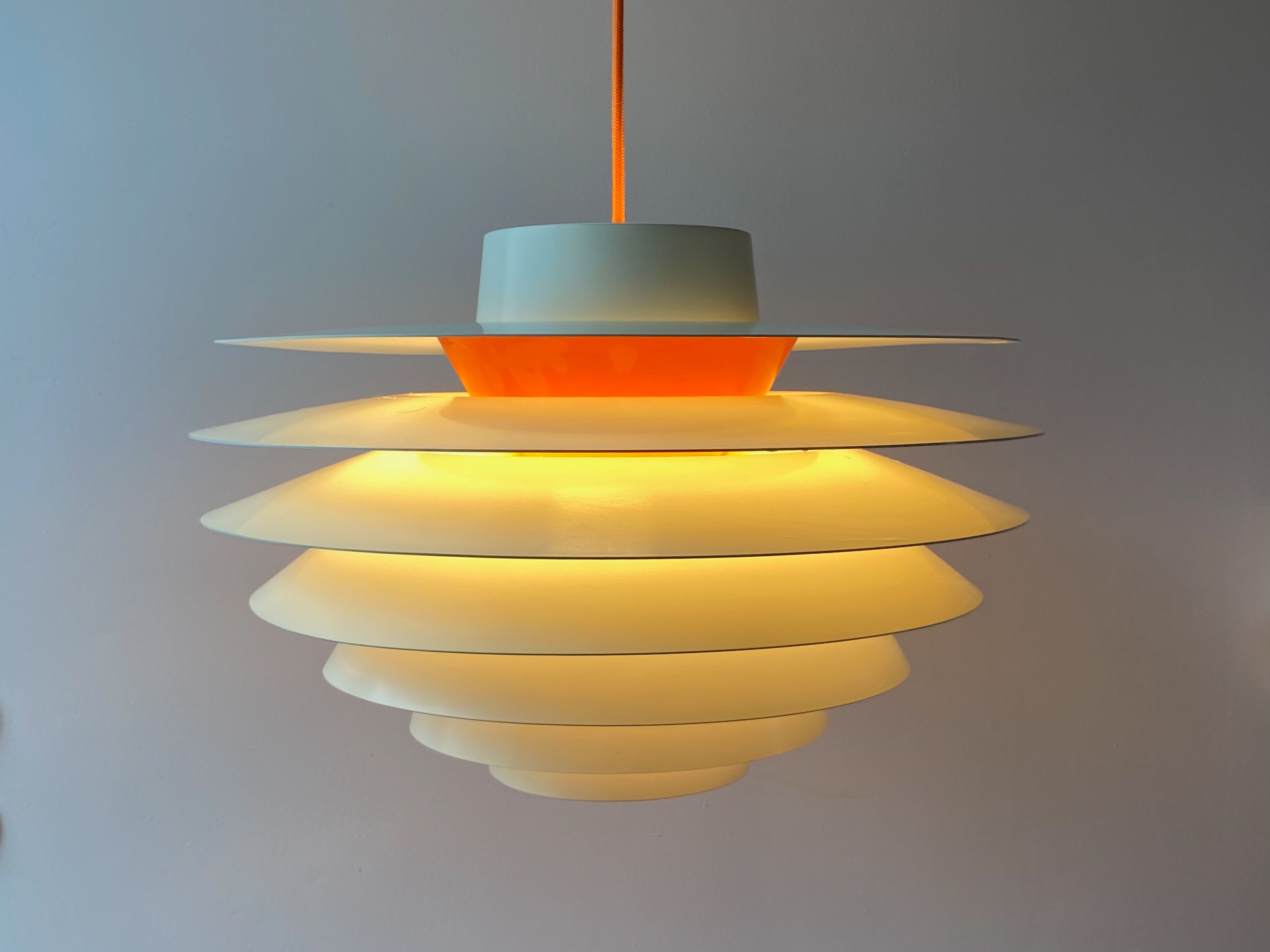 Sven middelboe verona pendant in white and orange by nordisk solar, denmark