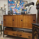 Gabinete, large apparador, madera de tea, Scandinavian design, 50's