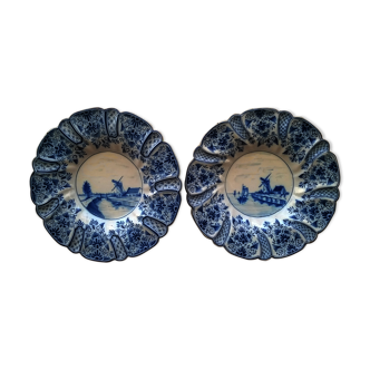Pair of old Delf wall plates