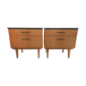 Pair of vintage compass foot bedside tables, 1960