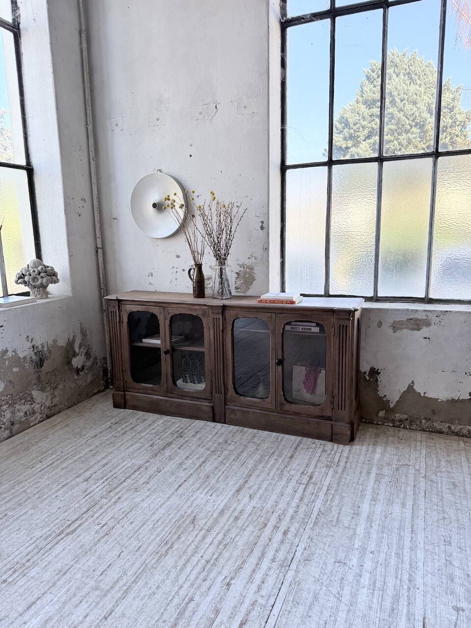 Enfilade display cabinet, solid oak, 1920.