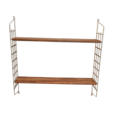 Scandinavian vintage floor 1960 solid exotic wood and chrome metal gold 82x83