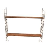 Scandinavian vintage floor 1960 solid exotic wood and chrome metal gold 82x83