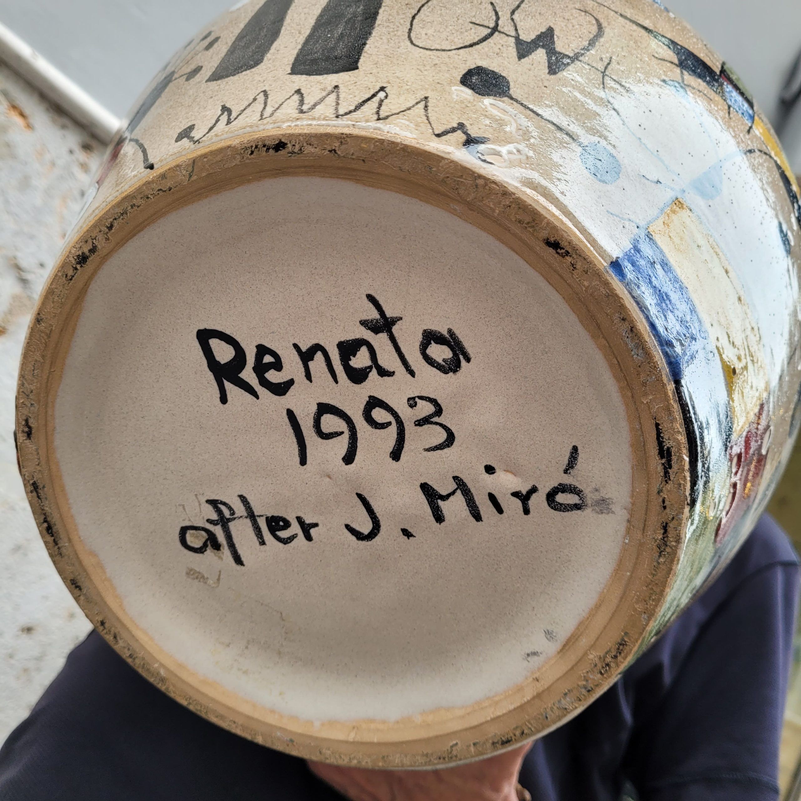 Vase "Miró", glazed ceramic, signed Renata, 1993 – Spain