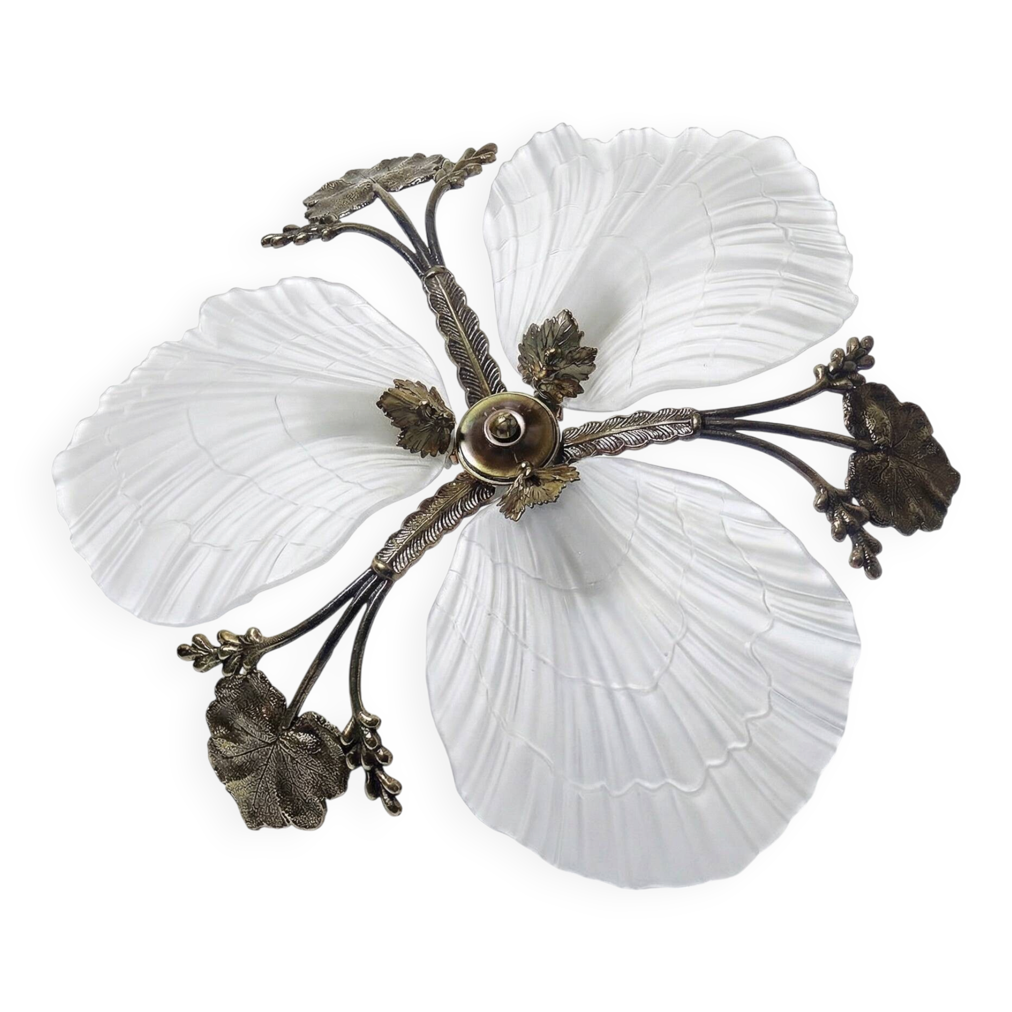 Lustre Hollywood Regency Art Deco vintage 80-90 Bronze Mariner Shells